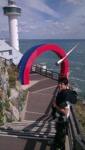 The iconic landmark of Taejongdae...the red blue thing